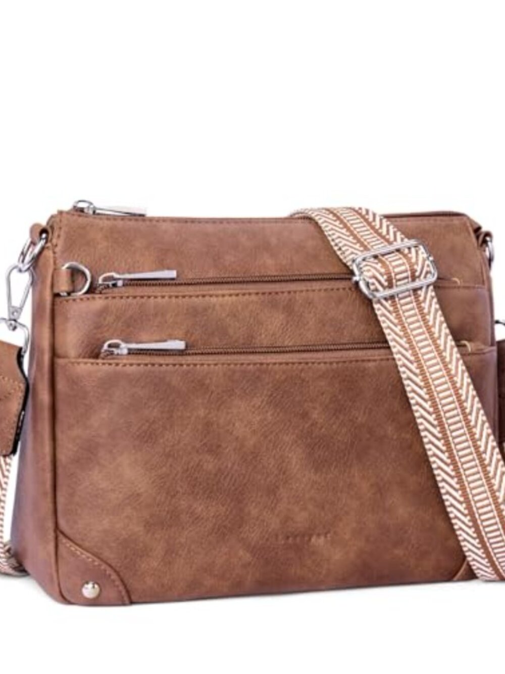 PU Leather RFID Crossbody Bag Medium Shoulder Purse Adjustable Strap
